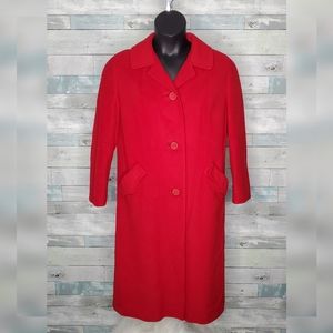 Vintage 100% Cashmere Red Trench Coat